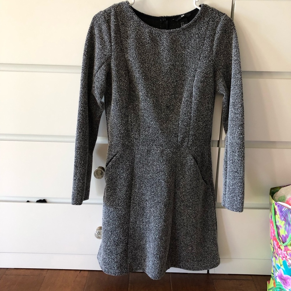 Worn once. H&M black and white tweed dress